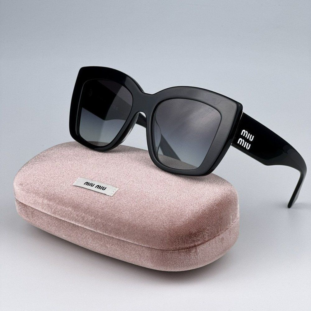 NEW Miu Miu MU04WS 06U5D1 Grey Opal Grey Gradient Women Sunglasses MU 04WS - Picture 2 of 11